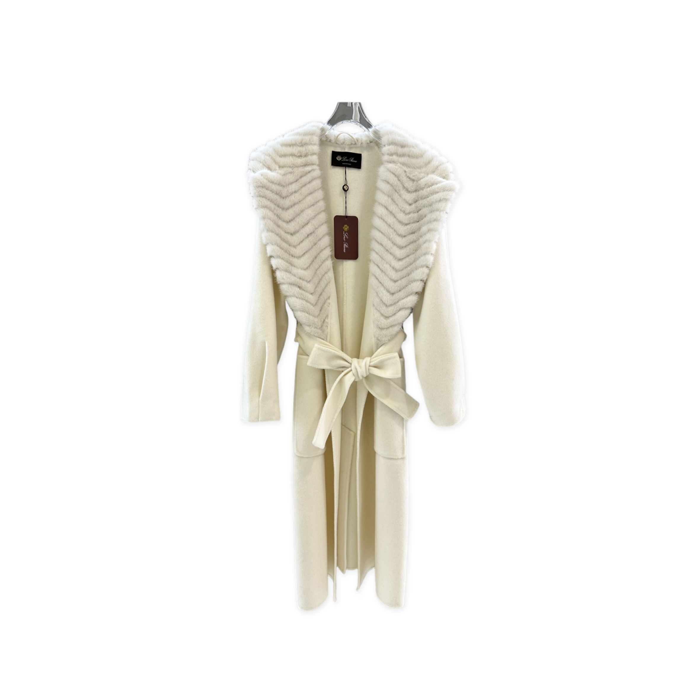 LORO PIANA MINK COLLAR CASHMERE COAT